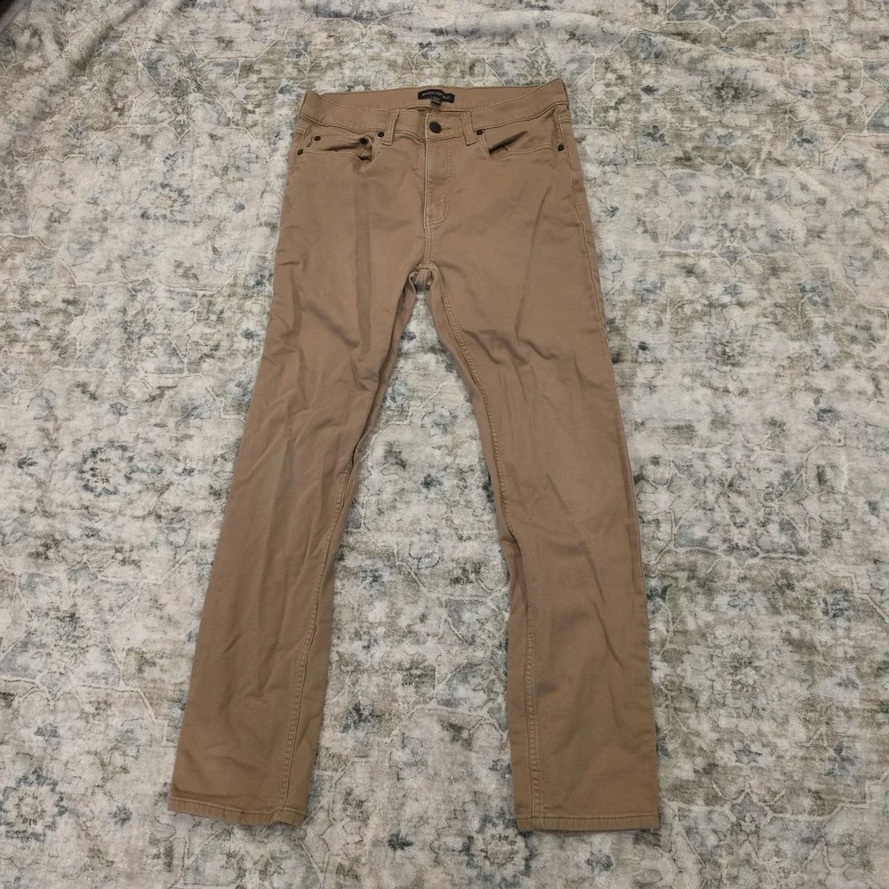 Banana Republic Mens Slim Fit 5-Pocket Pants Tan Khaki 32x32 Stretch Twill